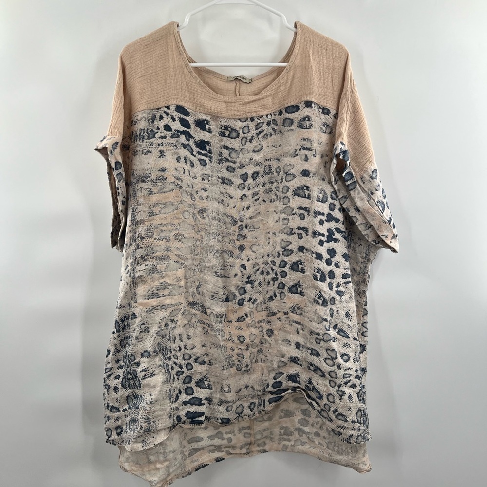 Lungo L’Arno brown linen blouse size 3X - Picture 6 of 8